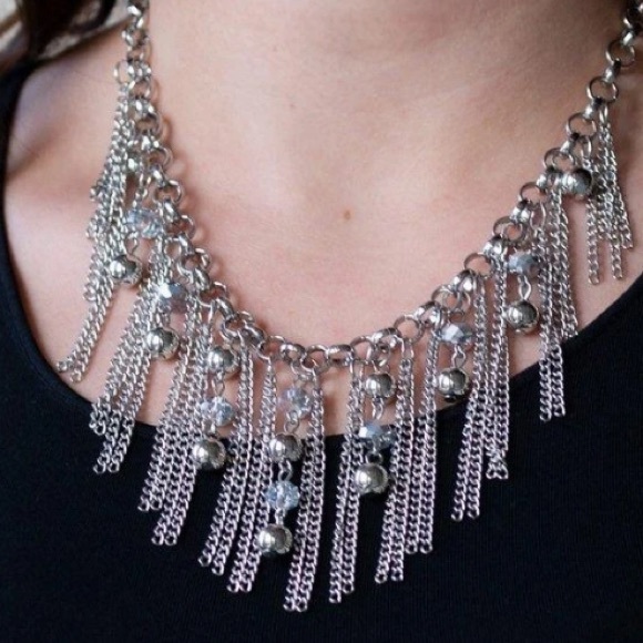 3/$20 Paparazzi Ever Rebellious Silver Beaded Necklace & Earring Set
